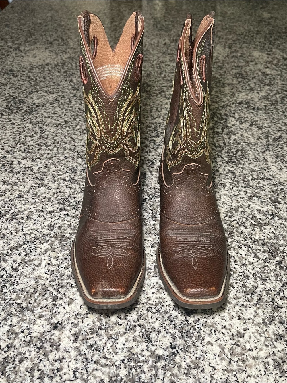 Justin’s cowboy boots kids 4.5 rodeo western embroidered leather